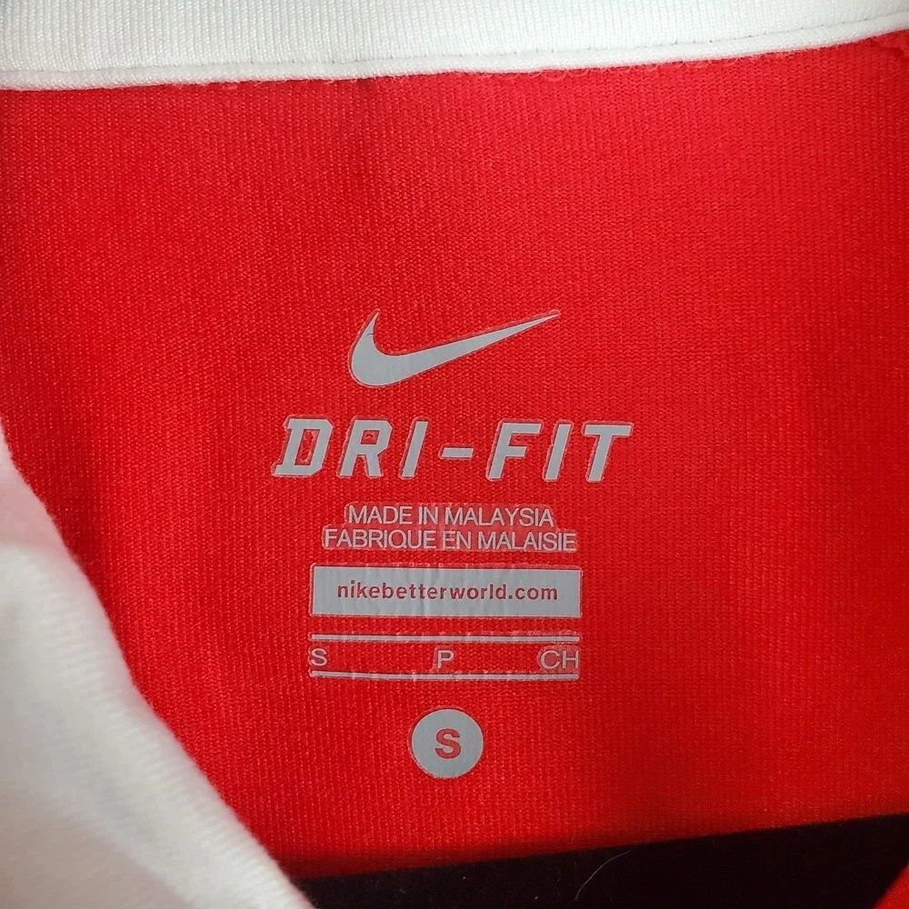 Nike Team USA Dri-FIT Womens Running Top Sz Small Red Quarter-Zip Nylon Pullover